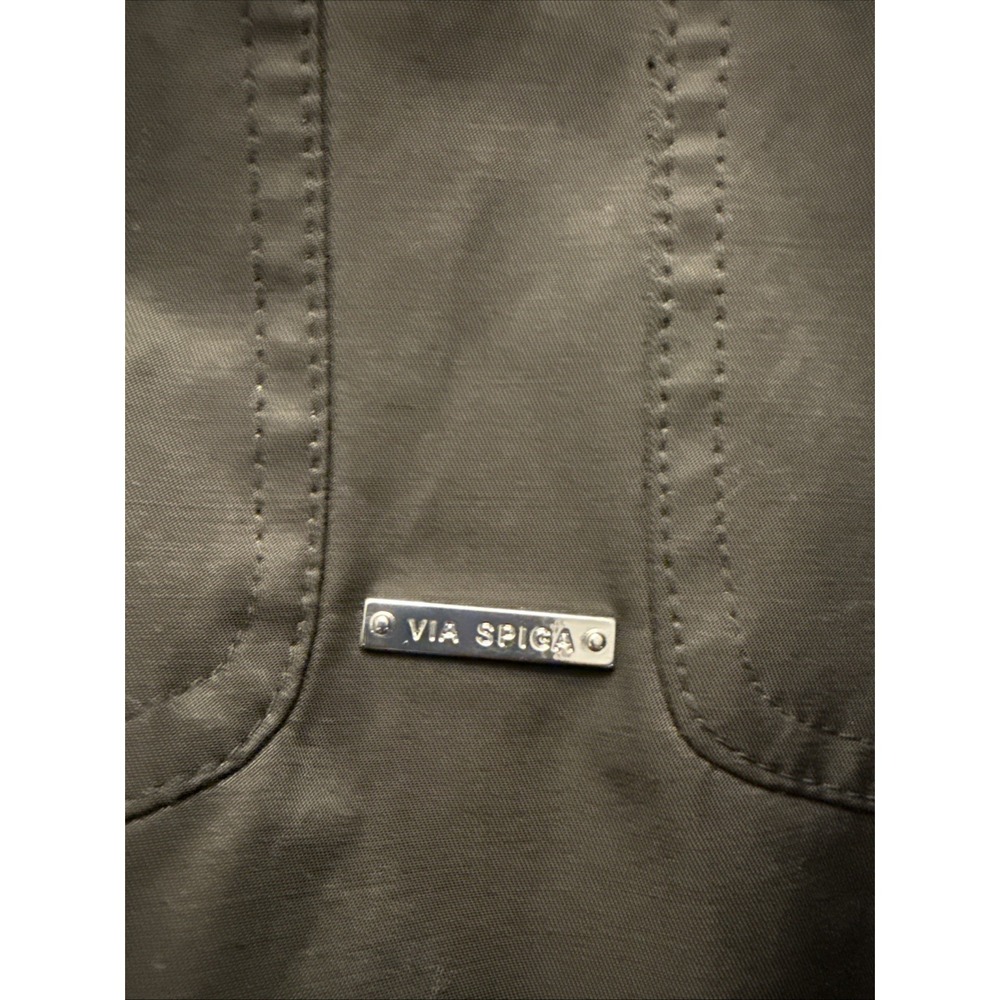 Via Spiga Womens‎ Double Breasted Belted Trench Coat Lined Pockets Black Sz XL - Picture 15 of 15